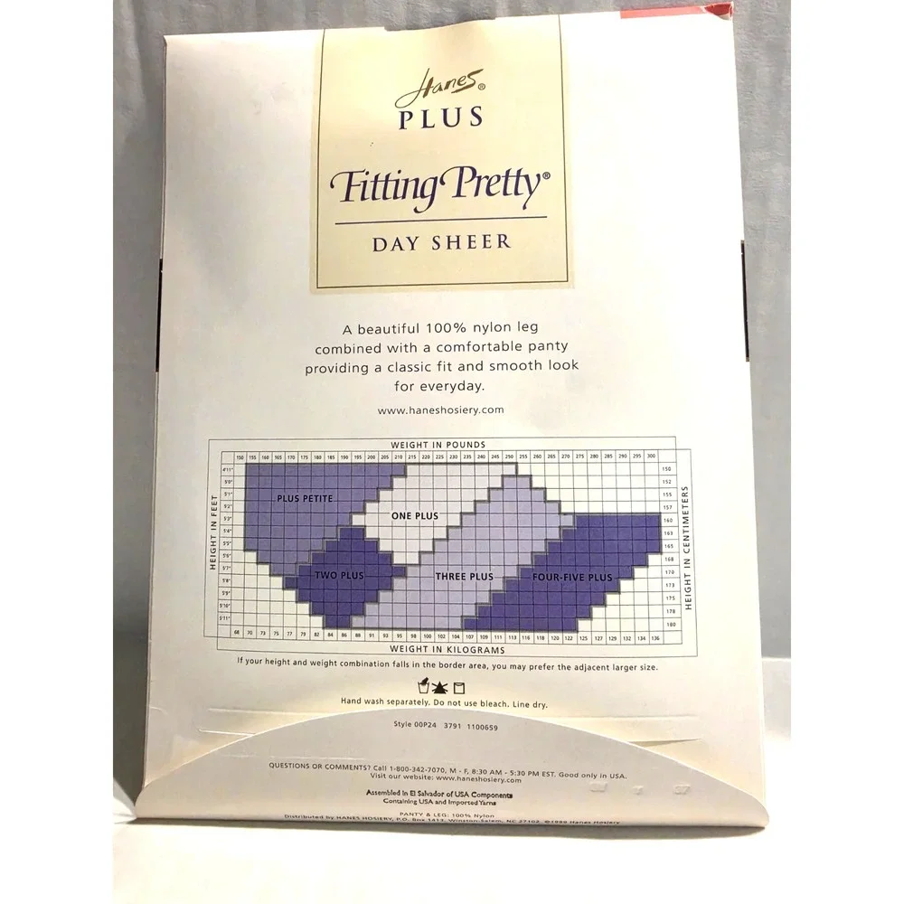 Hanes Plus Fitting Pretty Day Sheer Three Plus 3+ Navy